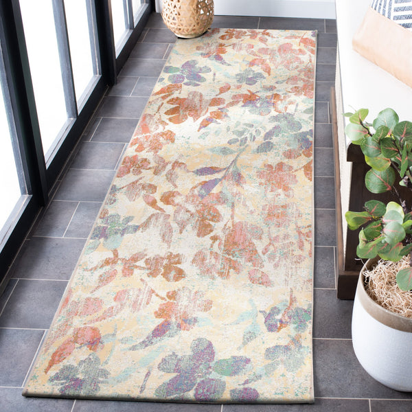 Safavieh Barbados Area Rug: Stylish Botanical Design For Indoor & Outdoor Spaces, Durable & Eco-friendly Charm Beige ,Red 76% Polypropylene,23% Polyester,1% Backing Material Bar525b-9