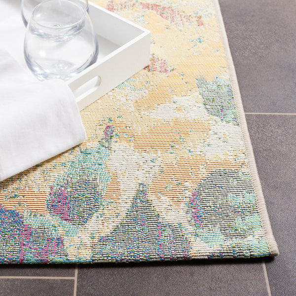 Safavieh Barbados Area Rug: Stylish Botanical Design For Indoor & Outdoor Spaces, Durable & Eco-friendly Charm Beige ,Red 76% Polypropylene,23% Polyester,1% Backing Material Bar525b-9