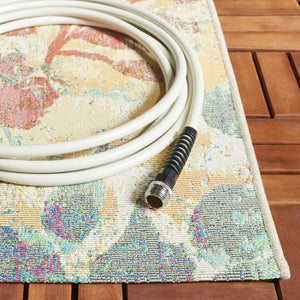 Safavieh Barbados Area Rug: Stylish Botanical Design For Indoor & Outdoor Spaces, Durable & Eco-friendly Charm Beige ,Red 76% Polypropylene,23% Polyester,1% Backing Material Bar525b-9