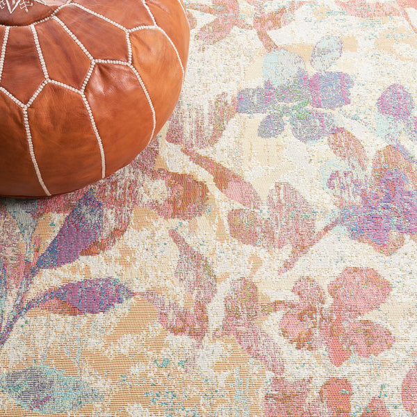 Safavieh Barbados Area Rug: Stylish Botanical Design For Indoor & Outdoor Spaces, Durable & Eco-friendly Charm Beige ,Red 76% Polypropylene,23% Polyester,1% Backing Material Bar525b-9