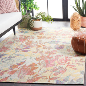 Safavieh Barbados Area Rug: Stylish Botanical Design For Indoor & Outdoor Spaces, Durable & Eco-friendly Charm Beige ,Red 76% Polypropylene,23% Polyester,1% Backing Material Bar525b-9