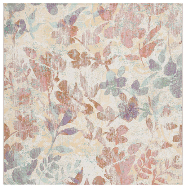 Safavieh Barbados Area Rug: Stylish Botanical Design For Indoor & Outdoor Spaces, Durable & Eco-friendly Charm Beige ,Red 76% Polypropylene,23% Polyester,1% Backing Material Bar525b-9