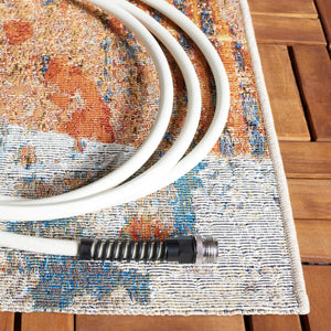 Safavieh Barbados 536 Power Loomed Indoor / Outdoor Rug Blue / Rust BAR536M-9