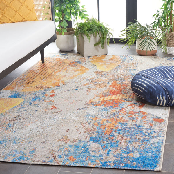 Safavieh Barbados 536 Power Loomed Indoor / Outdoor Rug Blue / Rust BAR536M-9