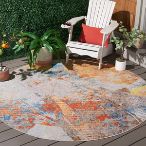 Safavieh Barbados 536 Power Loomed Indoor / Outdoor Rug Blue / Rust BAR536M-7R