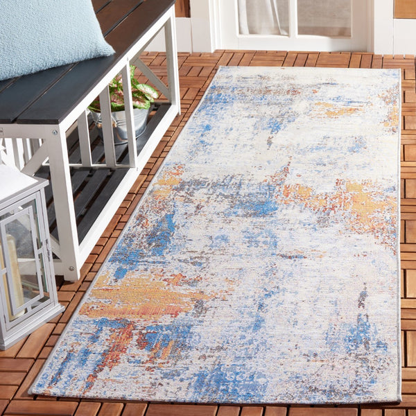 Safavieh Barbados 537 Power Loomed Indoor / Outdoor Rug Ivory / Blue Rust BAR537A-28