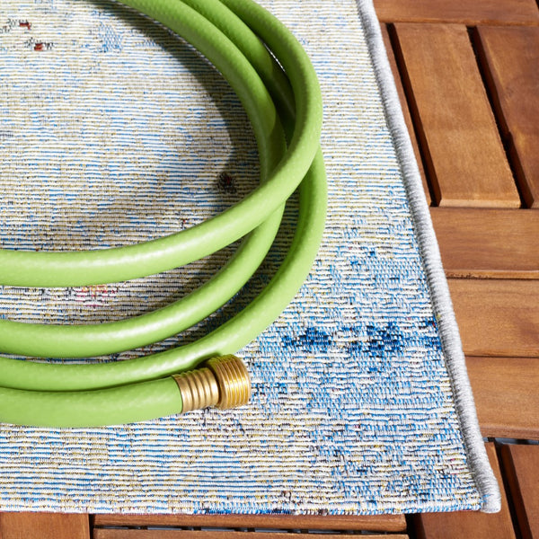 Safavieh Barbados 537 Power Loomed Indoor / Outdoor Rug Ivory / Blue Rust BAR537A-5