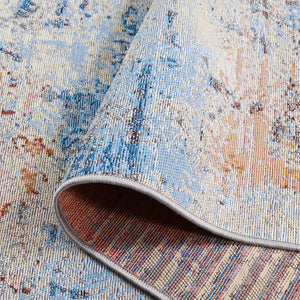 Safavieh Barbados 537 Power Loomed Indoor / Outdoor Rug Ivory / Blue Rust BAR537A-5