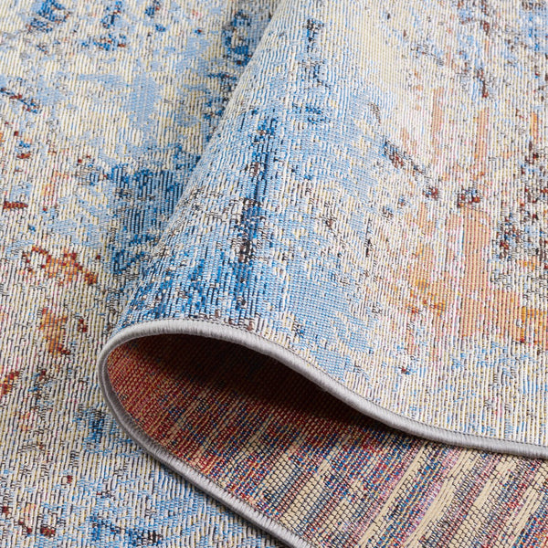 Safavieh Barbados 537 Power Loomed Indoor / Outdoor Rug Ivory / Blue Rust BAR537A-5