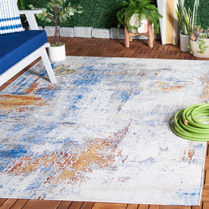 Safavieh Barbados 537 Power Loomed Indoor / Outdoor Rug Ivory / Blue Rust BAR537A-9