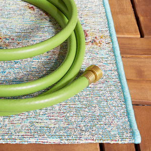 Safavieh Barbados 538 Power Loomed Indoor / Outdoor Rug Light Blue / Yellow Rust BAR538J-9