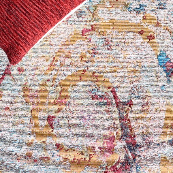 Safavieh Barbados 538 Power Loomed Indoor / Outdoor Rug Light Blue / Yellow Rust BAR538J-9