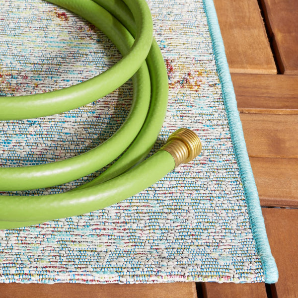 Safavieh Barbados 538 Power Loomed Indoor / Outdoor Rug Light Blue / Yellow Rust BAR538J-5