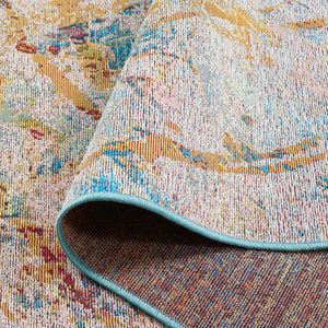 Safavieh Barbados 538 Power Loomed Indoor / Outdoor Rug Light Blue / Yellow Rust BAR538J-5