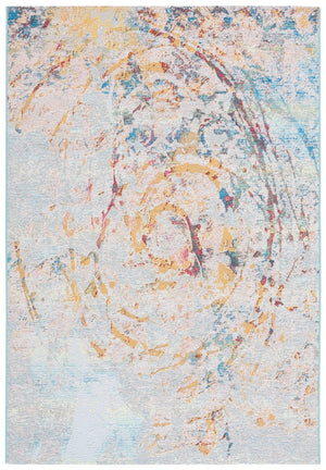 Safavieh Barbados 538 Power Loomed Indoor / Outdoor Rug Light Blue / Yellow Rust BAR538J-9