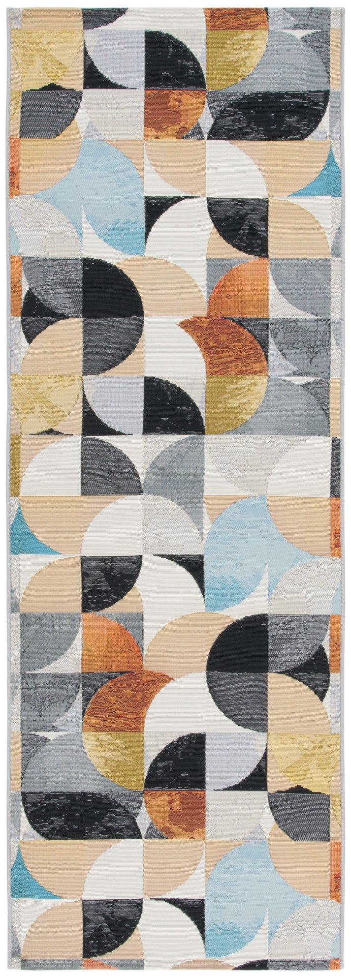 Safavieh Barbados 539 Power Loomed Indoor / Outdoor Rug Ivory Black / Blue Rust BAR539A-28