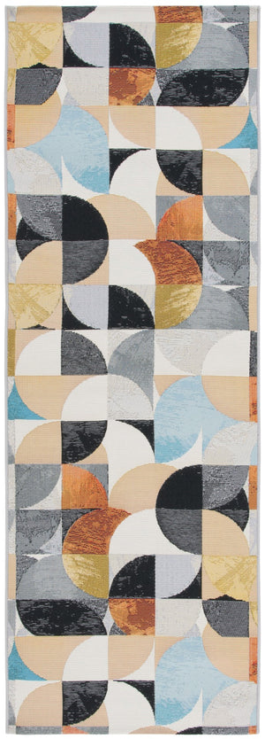 Safavieh Barbados 539 Power Loomed Indoor / Outdoor Rug Ivory Black / Blue Rust BAR539A-28