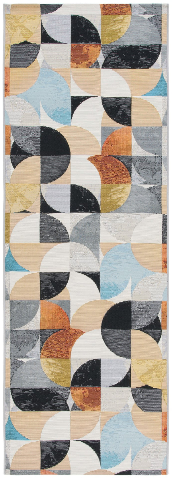 Safavieh Barbados 539 Power Loomed Indoor / Outdoor Rug Ivory Black / Blue Rust BAR539A-28