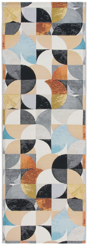 Safavieh Barbados 539 Power Loomed Indoor / Outdoor Rug Ivory Black / Blue Rust BAR539A-9