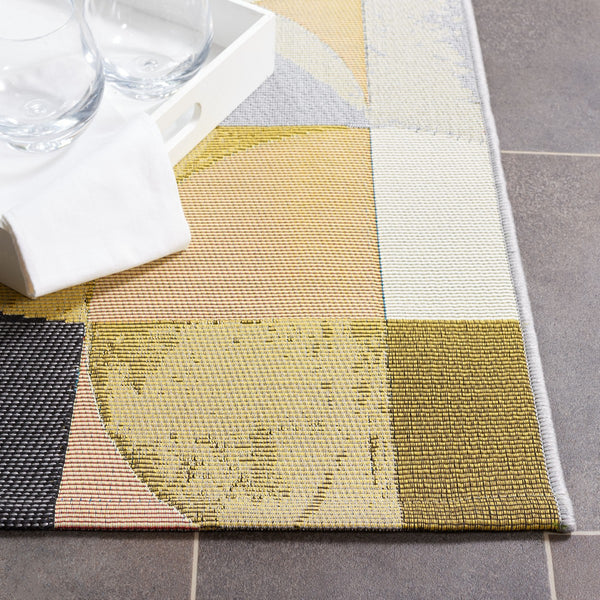 Safavieh Barbados 539 Power Loomed Indoor / Outdoor Rug Ivory Black / Blue Rust BAR539A-9