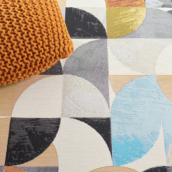 Safavieh Barbados 539 Power Loomed Indoor / Outdoor Rug Ivory Black / Blue Rust BAR539A-5