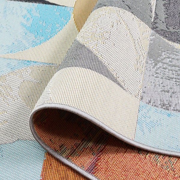 Safavieh Barbados 539 Power Loomed Indoor / Outdoor Rug Ivory Black / Blue Rust BAR539A-9