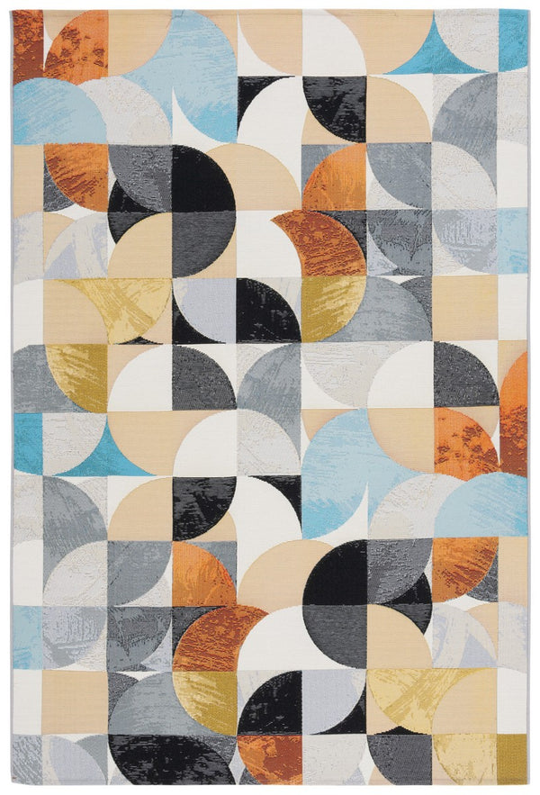 Safavieh Barbados 539 Power Loomed Indoor / Outdoor Rug Ivory Black / Blue Rust BAR539A-9