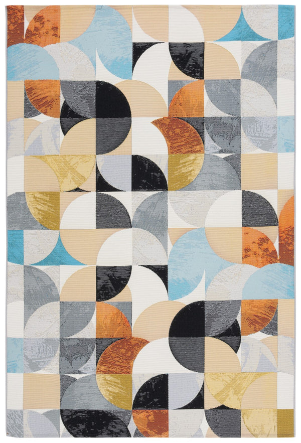 Safavieh Barbados 539 Power Loomed Indoor / Outdoor Rug Ivory Black / Blue Rust BAR539A-5