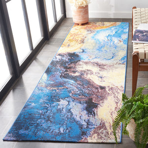 Safavieh Barbados 540 Power Loomed Indoor / Outdoor Rug Blue / Rust Gold BAR540M-28