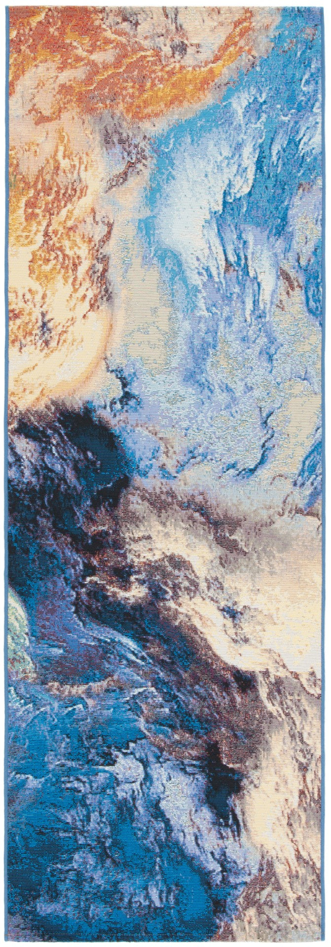 Safavieh Barbados 540 Power Loomed Indoor / Outdoor Rug Blue / Rust Gold BAR540M-28