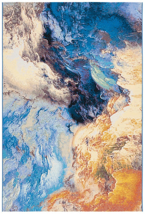 Safavieh Barbados 540 Power Loomed Indoor / Outdoor Rug Blue / Rust Gold BAR540M-9