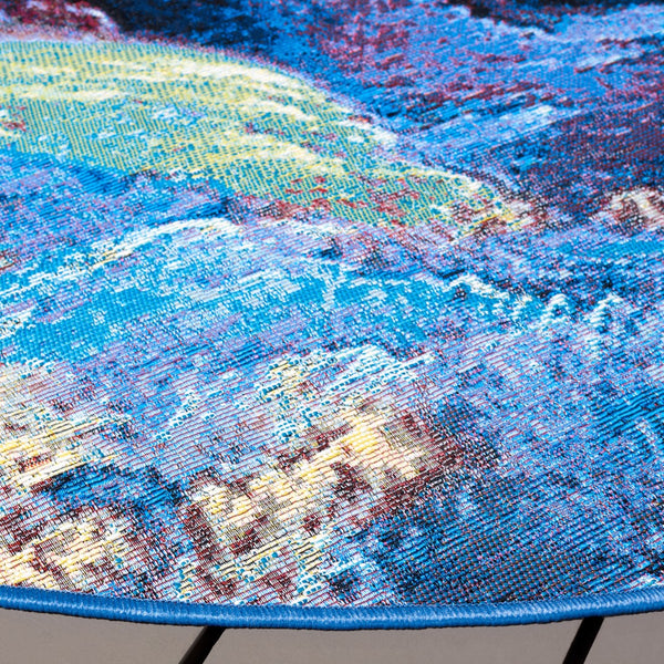 Safavieh Barbados 540 Power Loomed Indoor / Outdoor Rug Blue / Rust Gold BAR540M-7R