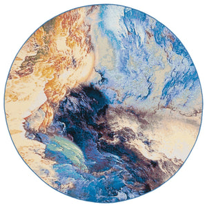 Safavieh Barbados 540 Power Loomed Indoor / Outdoor Rug Blue / Rust Gold BAR540M-9