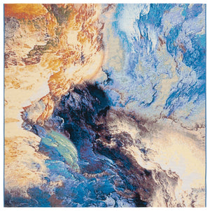 Safavieh Barbados 540 Power Loomed Indoor / Outdoor Rug Blue / Rust Gold BAR540M-7SQ