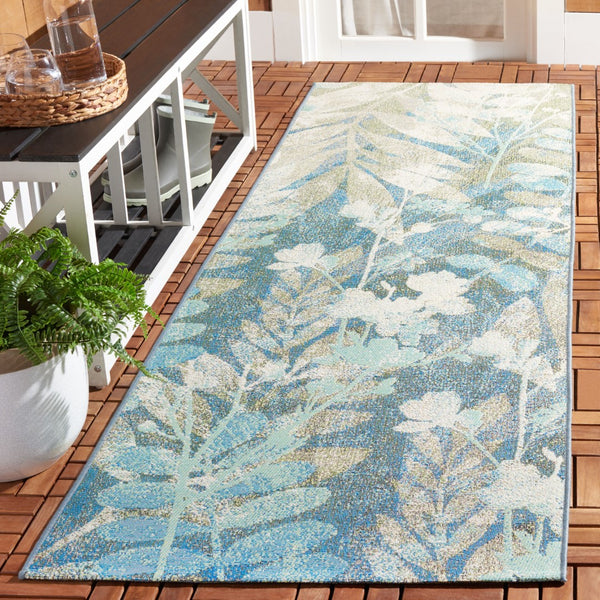 Safavieh Barbados 541 Power Loomed Indoor / Outdoor Rug Blue Green / Ivory BAR541K-28