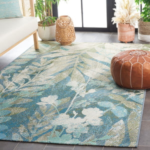 Safavieh Barbados 541 Power Loomed Indoor / Outdoor Rug Blue Green / Ivory BAR541K-5