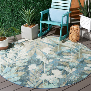 Safavieh Barbados 541 Power Loomed Indoor / Outdoor Rug Blue Green / Ivory BAR541K-7R