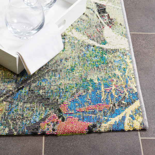 Safavieh Barbados 542 Power Loomed Indoor / Outdoor Rug Black Green / Pink BAR542Y-9