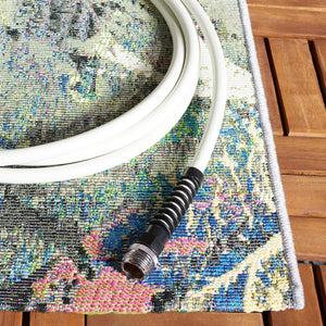 Safavieh Barbados 542 Power Loomed Indoor / Outdoor Rug Black Green / Pink BAR542Y-9