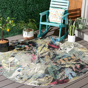 Safavieh Barbados 542 Power Loomed Indoor / Outdoor Rug Black Green / Pink BAR542Y-7R