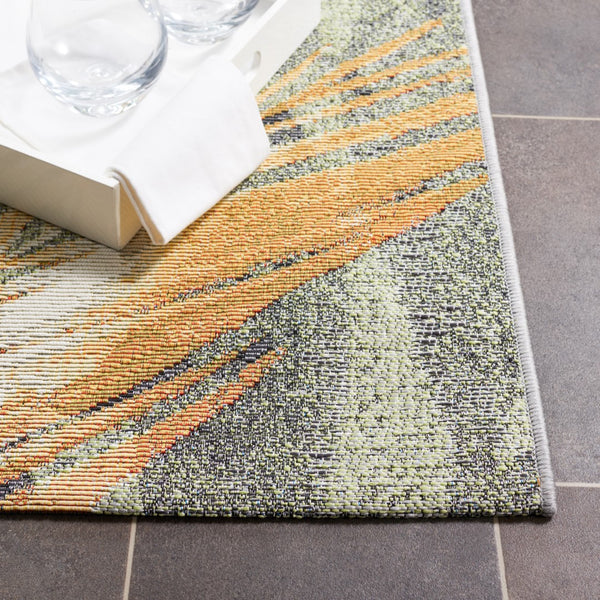 Safavieh Barbados 543 Power Loomed Indoor / Outdoor Rug Green / Black Gold BAR543Y-5