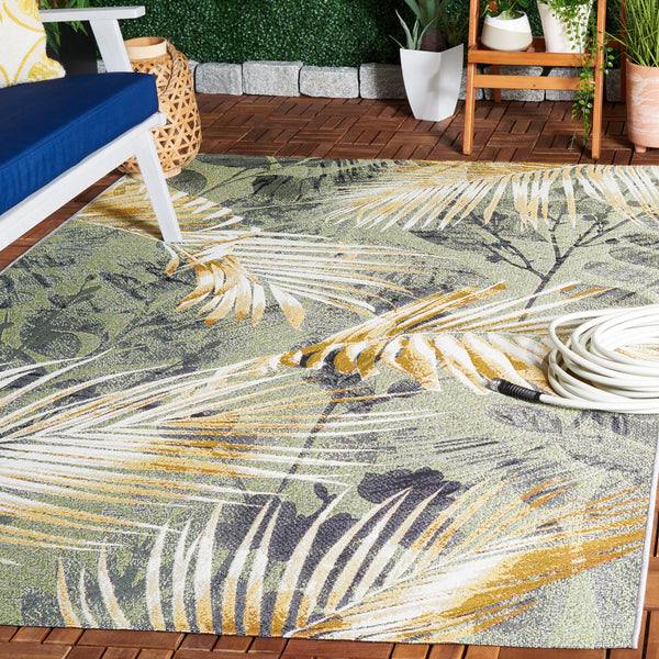 Safavieh Barbados 543 Power Loomed Indoor / Outdoor Rug Green / Black Gold BAR543Y-9