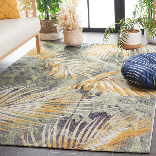 Safavieh Barbados 543 Power Loomed Indoor / Outdoor Rug Green / Black Gold BAR543Y-9