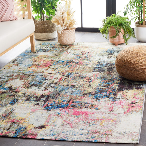 Safavieh Barbados 544 Power Loomed Indoor / Outdoor Rug Green Ivory / Black Rust BAR544Y-9