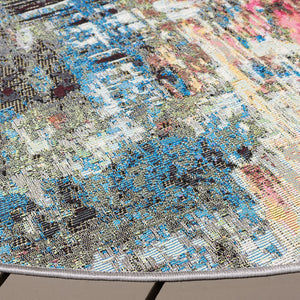 Safavieh Barbados 544 Power Loomed Indoor / Outdoor Rug Green Ivory / Black Rust BAR544Y-7R