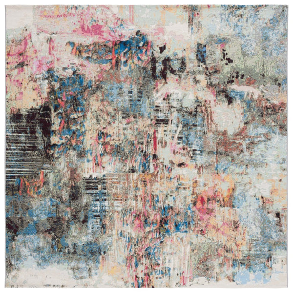 Safavieh Barbados 544 Power Loomed Indoor / Outdoor Rug Green Ivory / Black Rust BAR544Y-7SQ