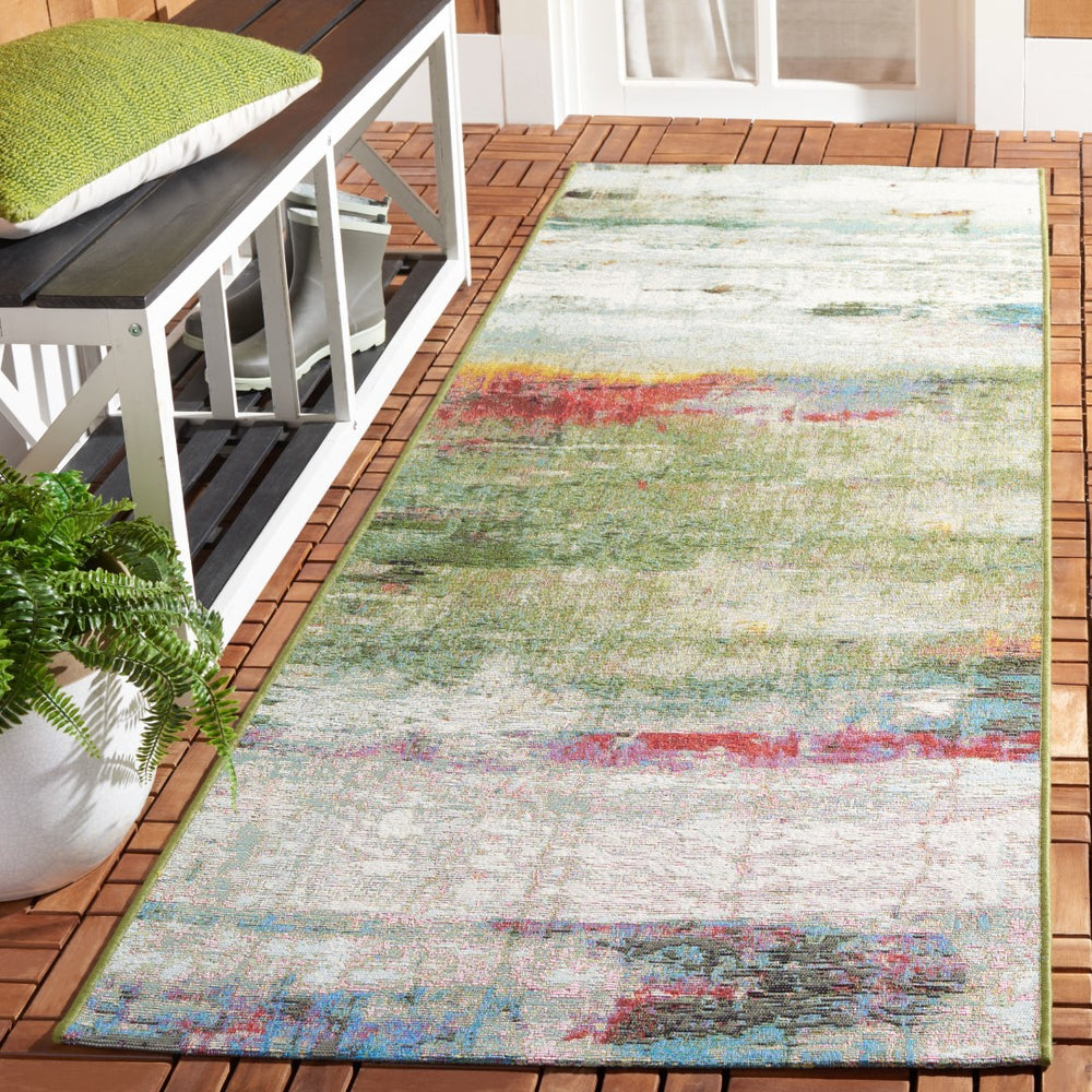 Safavieh Barbados 545 Power Loomed Indoor / Outdoor Rug Green / Blue Purple BAR545Y-28