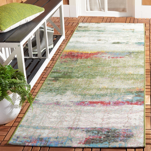 Safavieh Barbados 545 Power Loomed Indoor / Outdoor Rug Green / Blue Purple BAR545Y-28