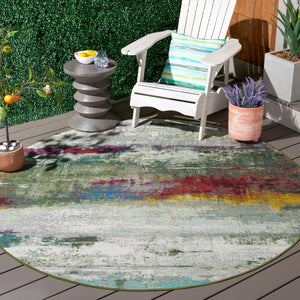 Safavieh Barbados 545 Power Loomed Indoor / Outdoor Rug Green / Blue Purple BAR545Y-7R