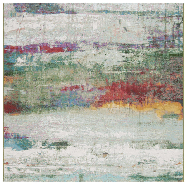 Safavieh Barbados 545 Power Loomed Indoor / Outdoor Rug Green / Blue Purple BAR545Y-7SQ